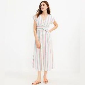 Loft Multicolored Striped Dress